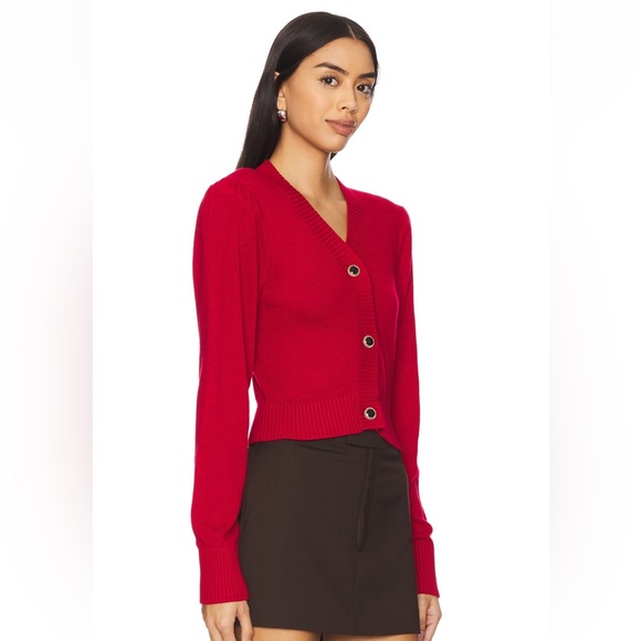 MAJORELLE Elodie Cardigan in Red - Picture 2 of 7